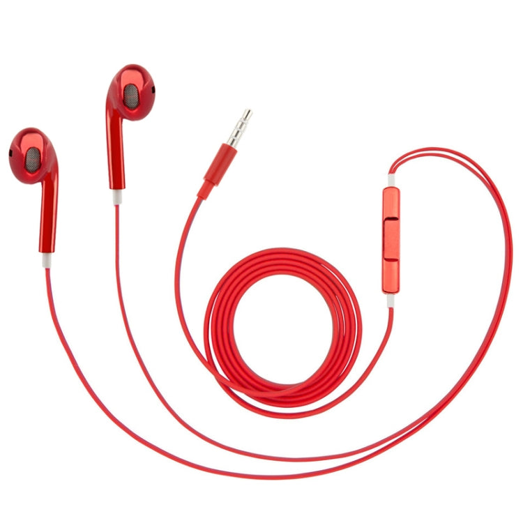 3.5mm Stereo Electroplating Wire Control Earphone for Android Phones / PC / MP3 Player / Laptops(Red) by bashfashion