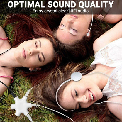 6 Ports Audio Splitter Headphone Connector, Compatible with Phones, Tablets, Headphones, MP3 Player, Car/Home Stereo & More,(White) by bashfashion