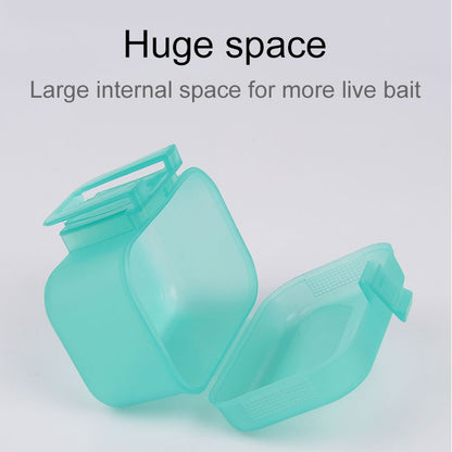 Plastic Live Earthworm Fishing Tackle Box Bug Shrimp Bait Box(Green) by bashfashion