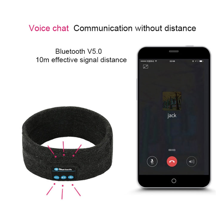 My-Call Bluetooth V5.0 Headsfree Sport Headband Music Headwear for iPhone 6 & 6s / iPhone 5 & 5S / iPhone 4 & 4S and Other Bluetooth Devices(Black) by bashfashion