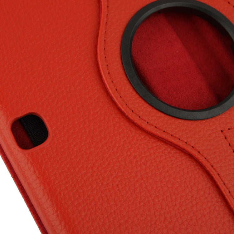 360 Degree Rotatable Litchi Texture Leather Case with 2-angle Viewing Holder for Samsung Galaxy Tab 4 10.1 / SM-T530 / T531 / T535(Red) by bashfashion