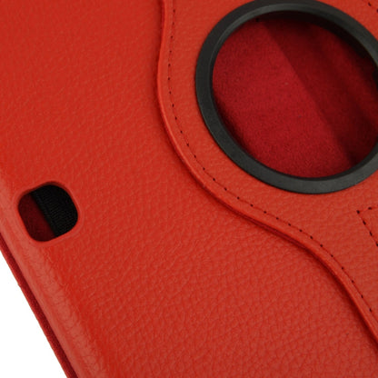 360 Degree Rotatable Litchi Texture Leather Case with 2-angle Viewing Holder for Samsung Galaxy Tab 4 10.1 / SM-T530 / T531 / T535(Red) by bashfashion
