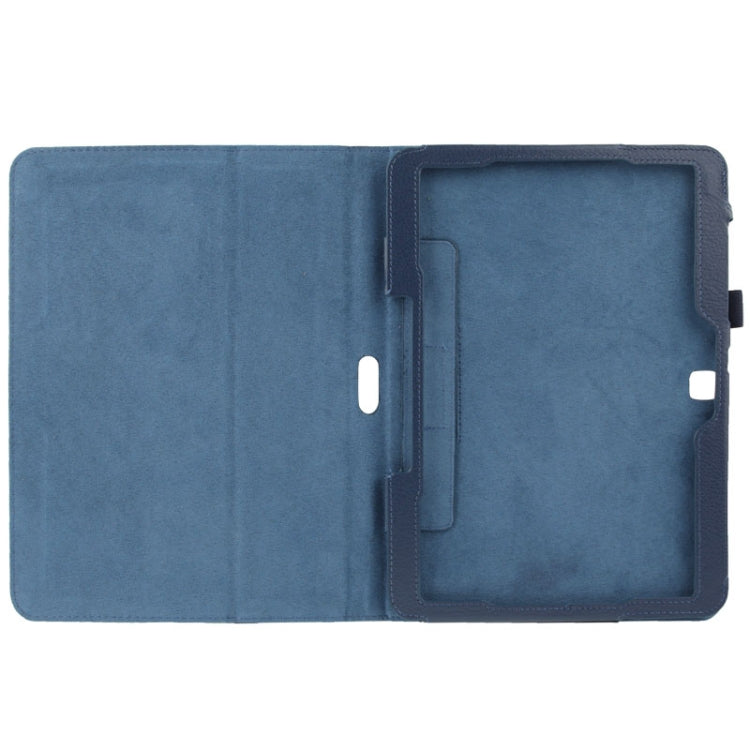 Litchi Texture Flip Leather Case with Holder for Galaxy Tab 4 10.1 / T530(Dark Blue) by bashfashion