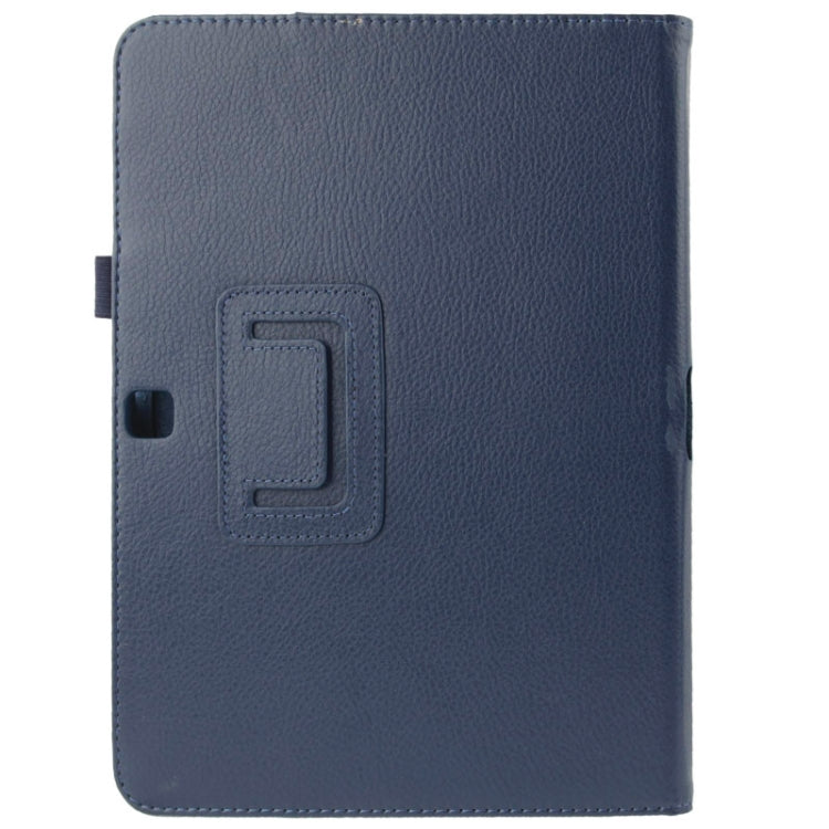 Litchi Texture Flip Leather Case with Holder for Galaxy Tab 4 10.1 / T530(Dark Blue) by bashfashion
