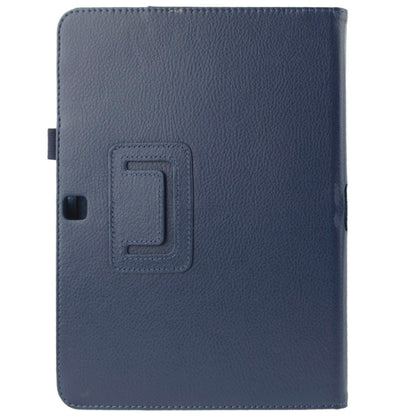 Litchi Texture Flip Leather Case with Holder for Galaxy Tab 4 10.1 / T530(Dark Blue) by bashfashion