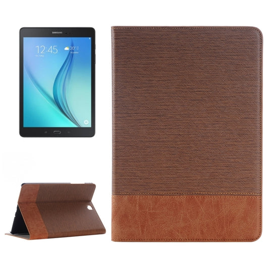 Cross Texture Leather Case with Holder & Card slots & Wallet for Galaxy Tab A 9.7 4G LTE / T555(Coffee) by bashfashion