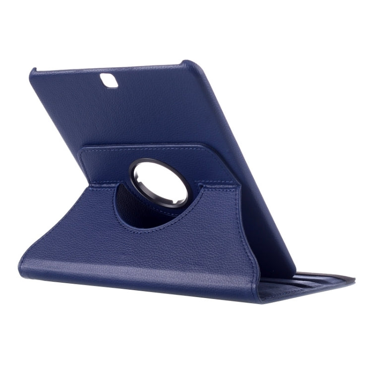 Litchi Texture 360 Degree Rotation Leather Case with multi-functional Holder for Galaxy Tab S2 9.7(Dark Blue) by bashfashion