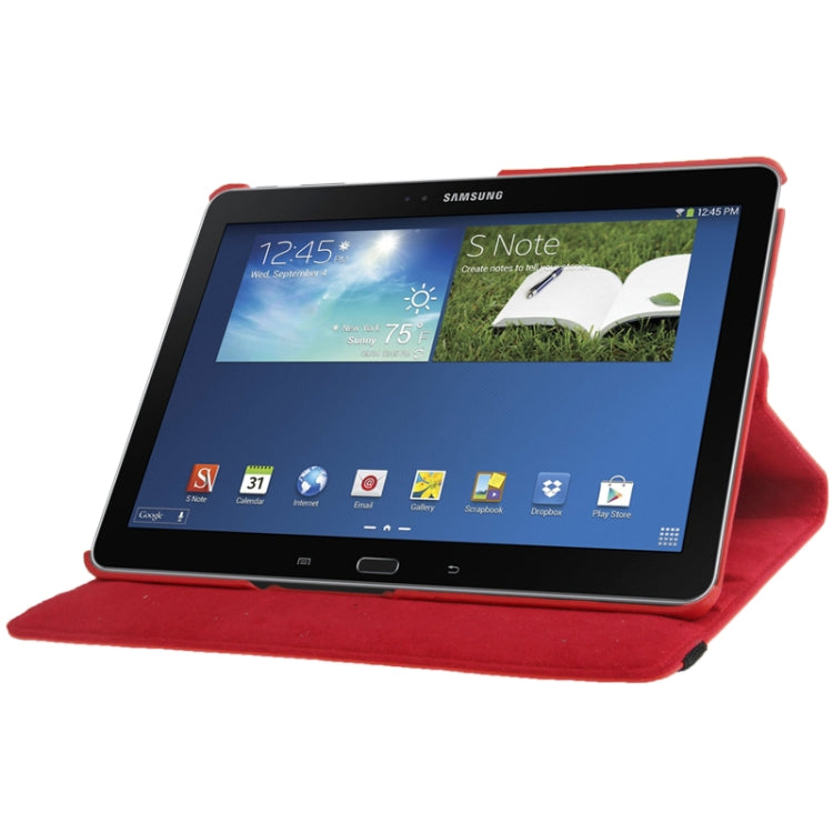 360 Degree Rotatable Litchi Texture Leather Case with 2-angle Viewing Holder for Galaxy Note 10.1 (2014 Edition)/ P600, Red(Red) by bashfashion