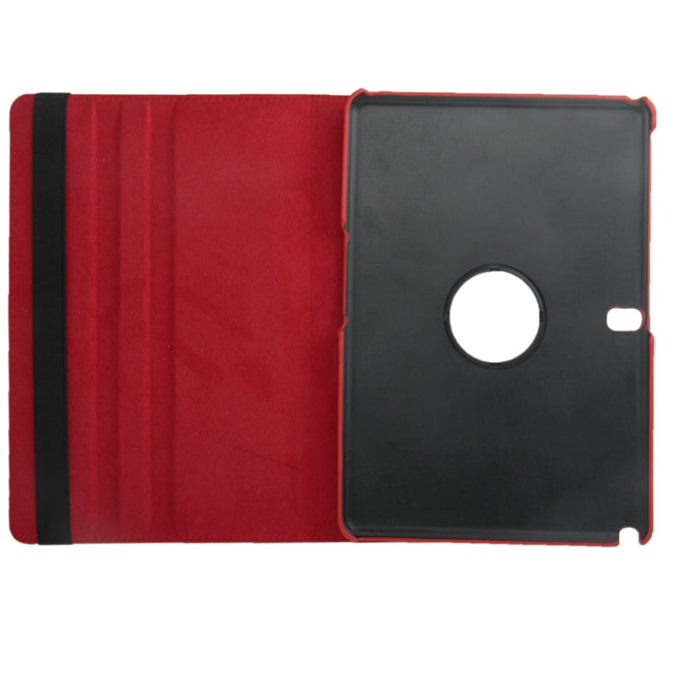 360 Degree Rotatable Litchi Texture Leather Case with 2-angle Viewing Holder for Galaxy Note 10.1 (2014 Edition)/ P600, Red(Red) by bashfashion