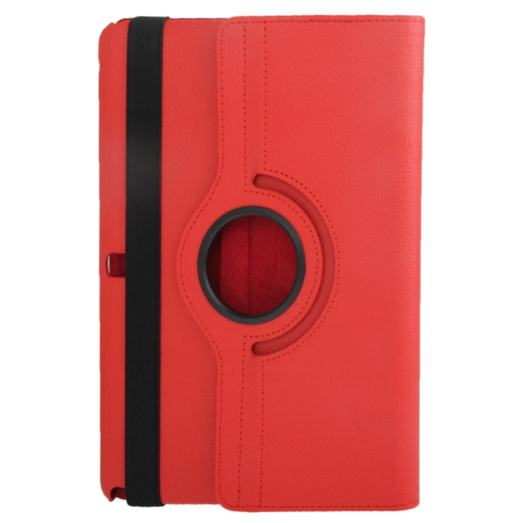 360 Degree Rotatable Litchi Texture Leather Case with 2-angle Viewing Holder for Galaxy Note 10.1 (2014 Edition)/ P600, Red(Red) by bashfashion