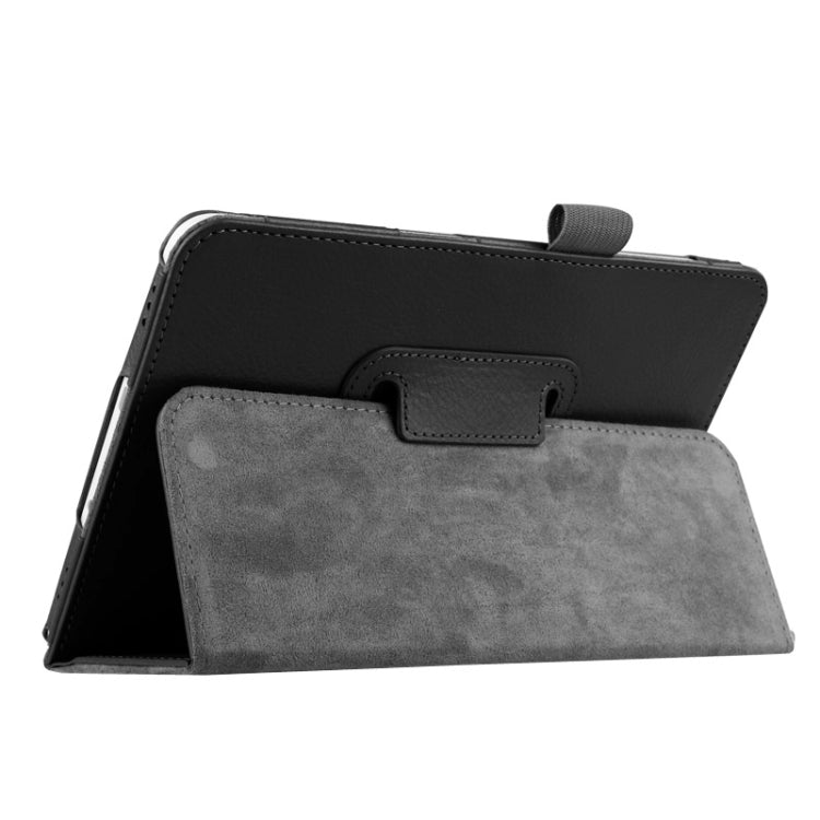 Litchi Texture Horizontal Flip Solid Color Smart Leather Case with Two-folding Holder & Sleep / Wake-up Function for Galaxy Tab S2 8.0 / T715(Black) by bashfashion