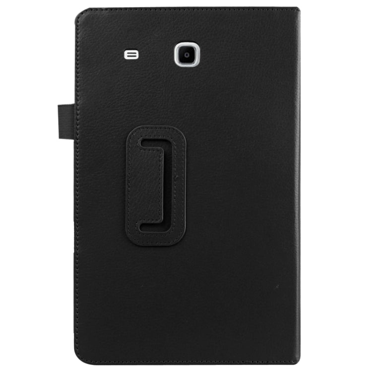 Litchi Texture Horizontal Flip Solid Color Leather Case with Holder for Galaxy Tab E 9.6 / T560 / T561(Black) by bashfashion