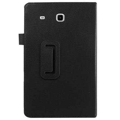 Litchi Texture Horizontal Flip Solid Color Leather Case with Holder for Galaxy Tab E 9.6 / T560 / T561(Black) by bashfashion