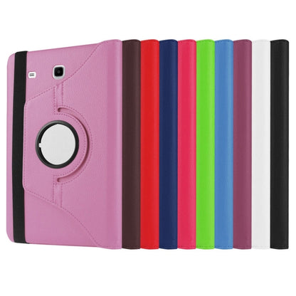 Litchi Texture Horizontal Flip Solid Color Leather Case with 360 Degrees Rotation Holder for Galaxy Tab E 9.6 / T560 / T561(Purple) by bashfashion