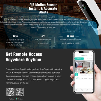 A1 WiFi Wireless 720P IP Camera, Support Night Vision / Motion Detection / PIR Motion Sensor, Two-way Audio, Built-in 3000mAh Rechargeable Battery by bashfashion