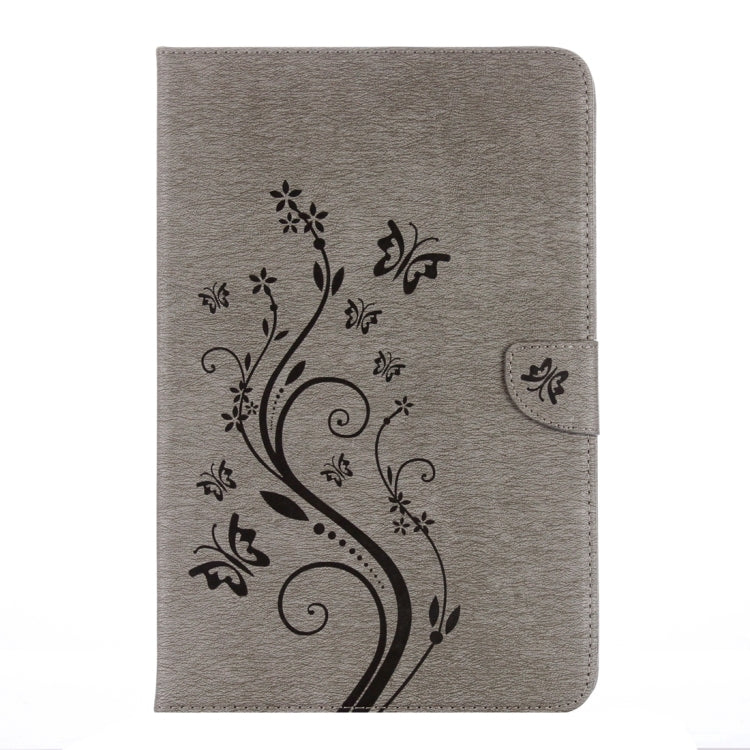 For Galaxy Tab A 10.1 (2016) / P580 Butterflies Love Flowers Embossing Horizontal Flip Leather Case with Holder & Card Slots & Wallet(Grey) by bashfashion