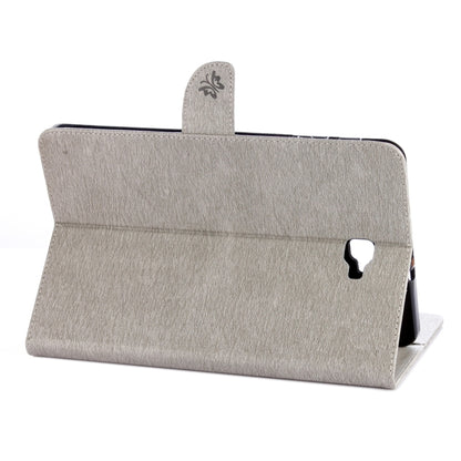 For Galaxy Tab A 10.1 (2016) / P580 Butterflies Love Flowers Embossing Horizontal Flip Leather Case with Holder & Card Slots & Wallet(Grey) by bashfashion