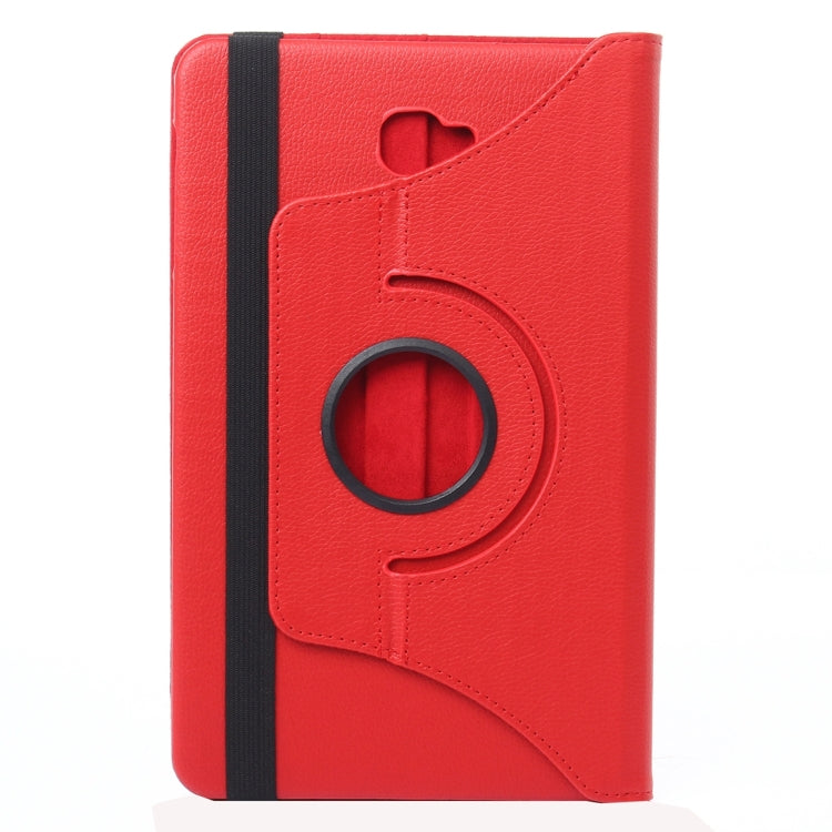 For Galaxy Tab A 10.1 / T580 Litchi Texture 360 Degree Rotating Horizontal Flip Leather Case with Holder(Red) by bashfashion