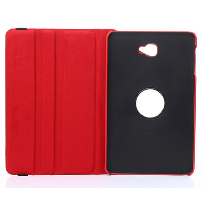 For Galaxy Tab A 10.1 / T580 Litchi Texture 360 Degree Rotating Horizontal Flip Leather Case with Holder(Red) by bashfashion