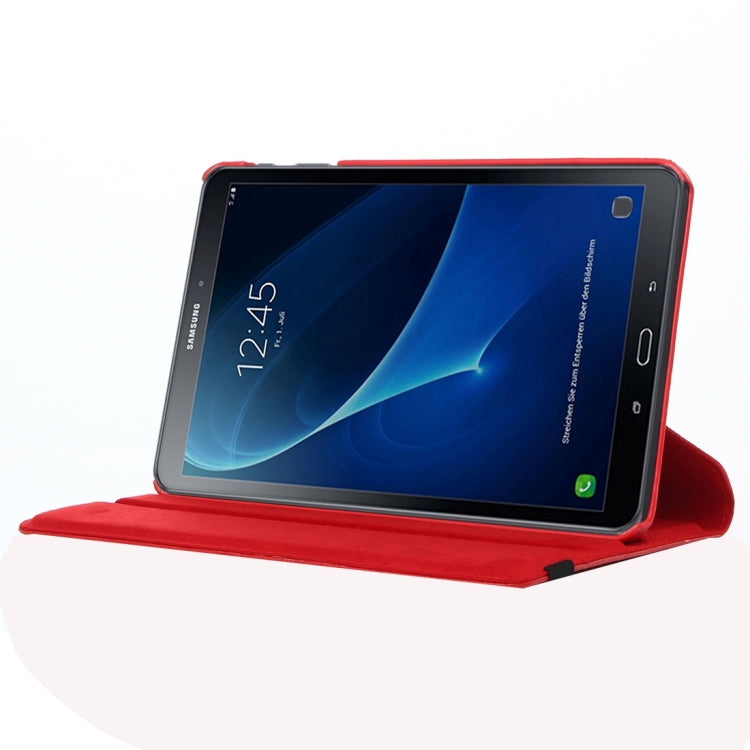 For Galaxy Tab A 10.1 / T580 Litchi Texture 360 Degree Rotating Horizontal Flip Leather Case with Holder(Red) by bashfashion