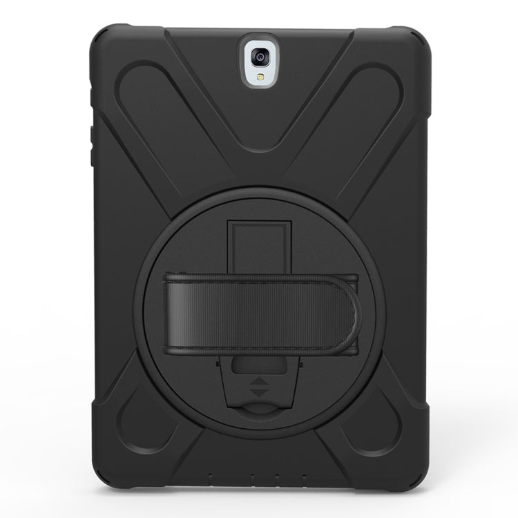 For Galaxy Tab S3 9.7 inch T820 360 Degree Rotation PC + Silicone Protective Case with Holder & Hand-strap (Black) by bashfashion