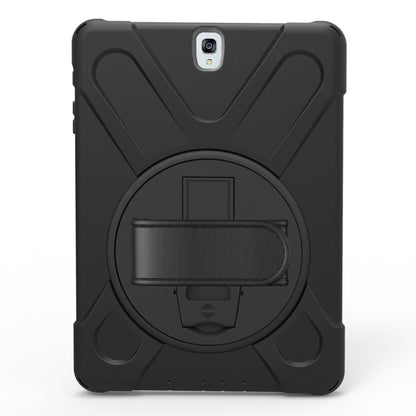 For Galaxy Tab S3 9.7 inch T820 360 Degree Rotation PC + Silicone Protective Case with Holder & Hand-strap (Black) by bashfashion