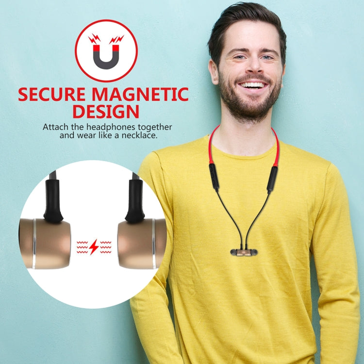 BTH-S8 Sports Style Magnetic Wireless Bluetooth In-Ear Headphones, For iPhone, Galaxy, Huawei, Xiaomi, LG, HTC and Other Smart Phones, Working Distance: 10m(Gold) by bashfashion