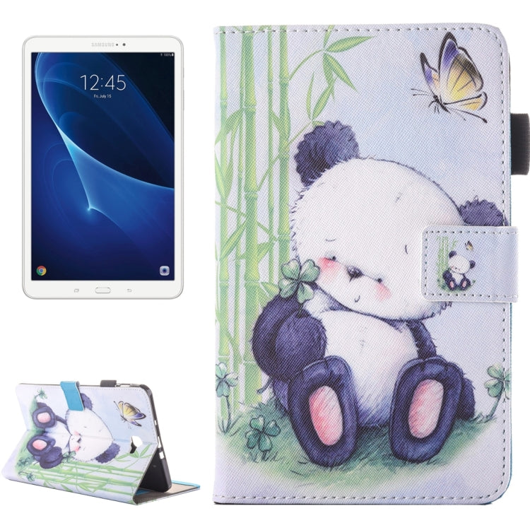 For Galaxy Tab A 10.1 (2016) / T580 Lovely Cartoon Panda Pattern Horizontal Flip Leather Case with Holder & Card Slots & Pen Slot by bashfashion