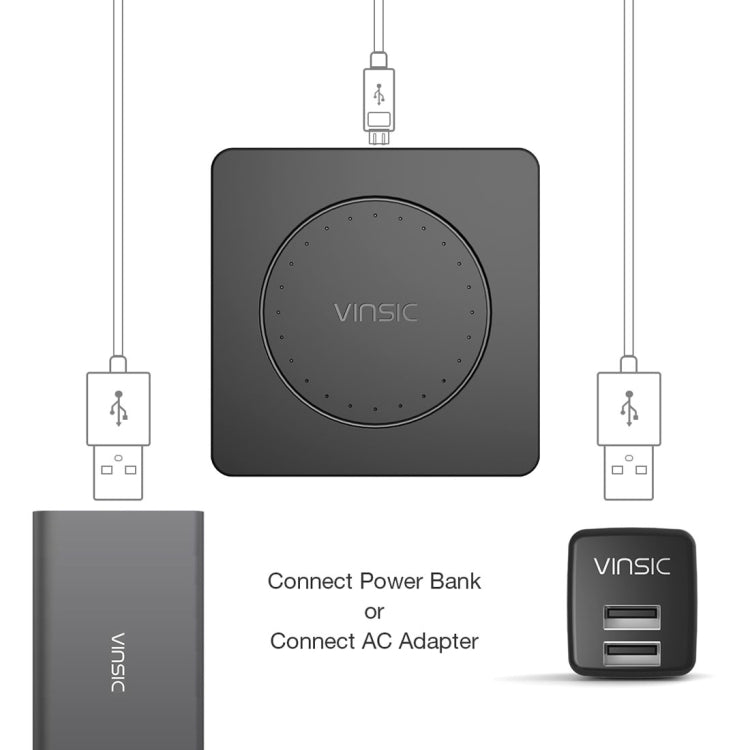 Vinsic 5V 1A Output Qi Standard Portable Wireless Charger Pad by VINSIC