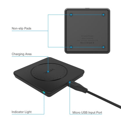Vinsic 5V 1A Output Qi Standard Portable Wireless Charger Pad by VINSIC
