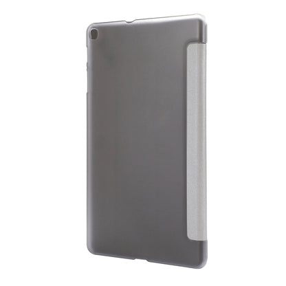 Silk Texture Horizontal Flip Leather Case with Three-Folding Holder for Galaxy Tab T510 (White) by bashfashion