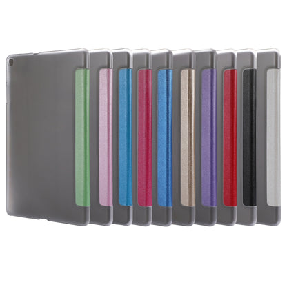 Silk Texture Horizontal Flip Leather Case with Three-Folding Holder for Galaxy Tab T510 (White) by bashfashion