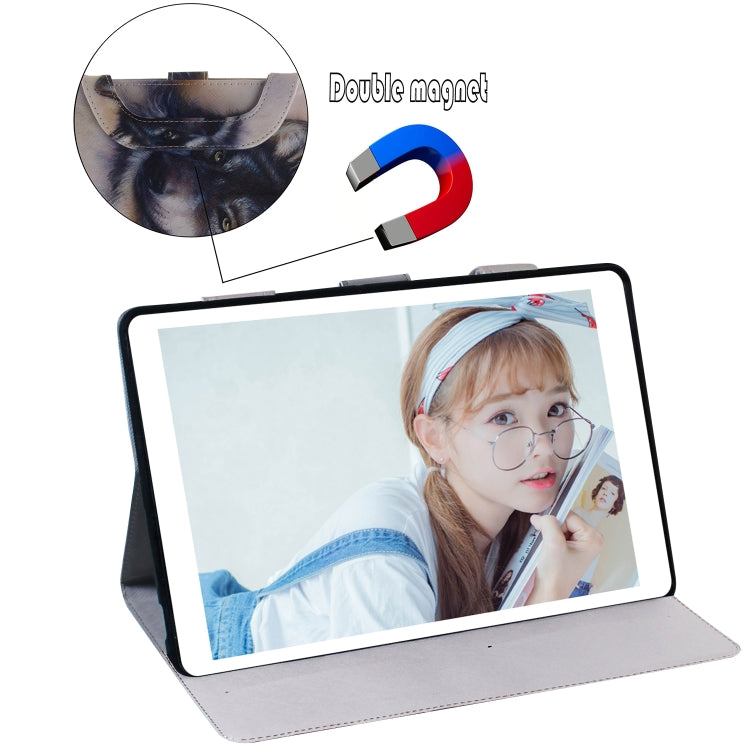 Wolf Pattern Horizontal Flip Leather Case for Galaxy Tab A 10.1 (2019) T510 / T515, with Holder & Card Slot & Wallet by bashfashion