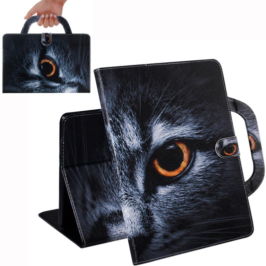 Half-Faced Cat Pattern Horizontal Flip Leather Case for Galaxy Tab A 10.1 (2019) T510 / T515, with Holder & Card Slot & Wallet by bashfashion