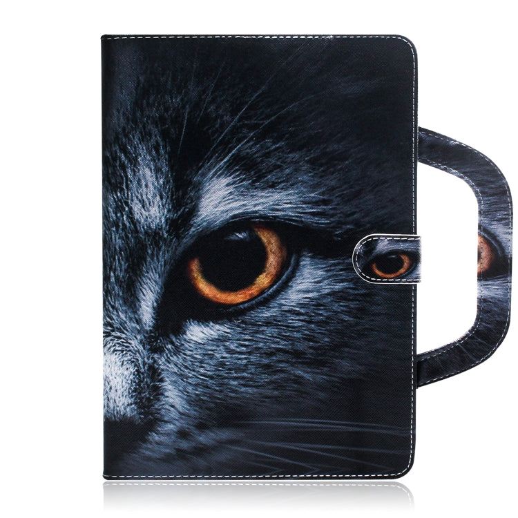 Half-Faced Cat Pattern Horizontal Flip Leather Case for Galaxy Tab A 10.1 (2019) T510 / T515, with Holder & Card Slot & Wallet by bashfashion