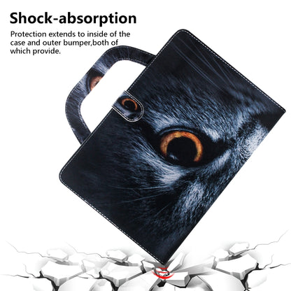 Half-Faced Cat Pattern Horizontal Flip Leather Case for Galaxy Tab A 10.1 (2019) T510 / T515, with Holder & Card Slot & Wallet by bashfashion