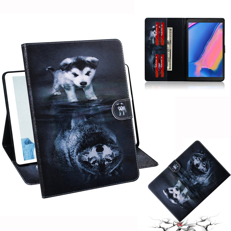 Wolf and Dog Pattern Horizontal Flip Leather Case for Galaxy Tab A 8 (2019) / P200 / P205, with Holder & Card Slot & Wallet by bashfashion