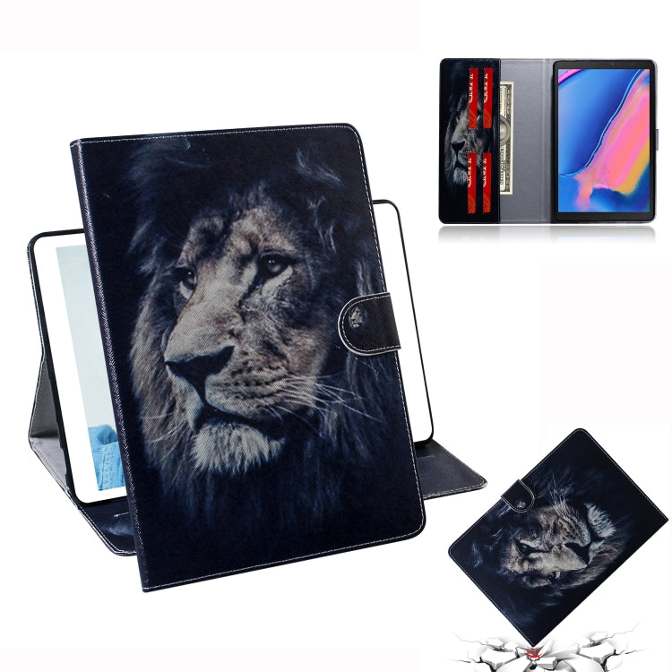 Lion Pattern Horizontal Flip Leather Case for Galaxy Tab A 8 (2019) / P200 / P205, with Holder & Card Slot & Wallet by bashfashion