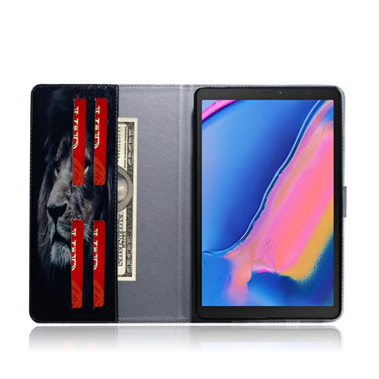 Lion Pattern Horizontal Flip Leather Case for Galaxy Tab A 8 (2019) / P200 / P205, with Holder & Card Slot & Wallet by bashfashion