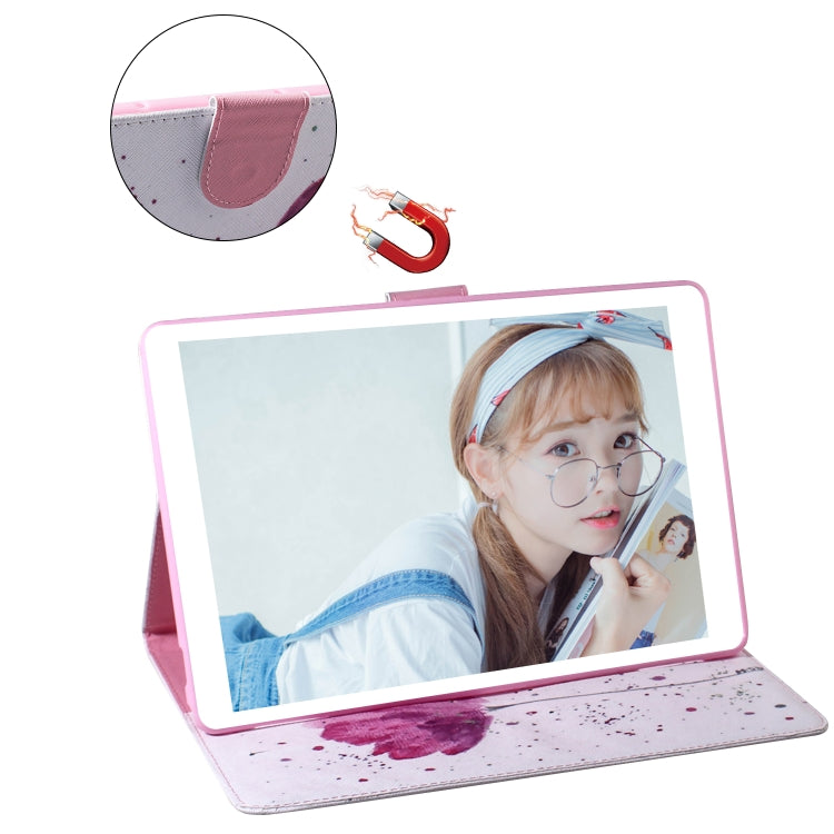 Purple Orchids Pattern Horizontal Flip Leather Case for Galaxy Tab A 8 (2019) / P200 / P205, with Holder & Card Slot & Wallet by bashfashion