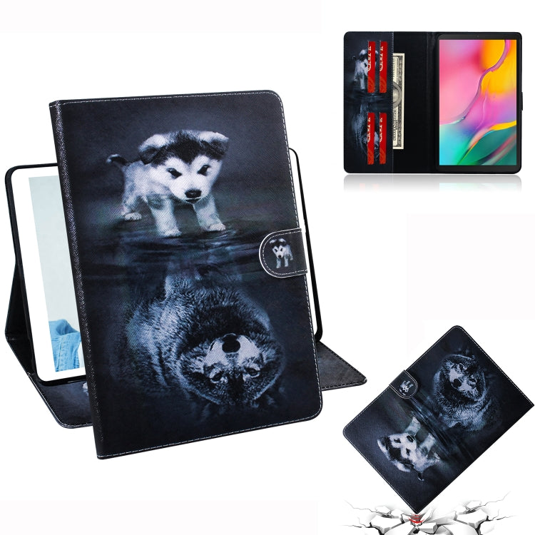 Wolf and Dog Pattern Horizontal Flip Leather Case for Galaxy Tab A 10.1 (2019) T510 / T515, with Holder & Card Slot & Wallet by bashfashion
