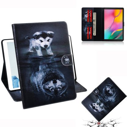 Wolf and Dog Pattern Horizontal Flip Leather Case for Galaxy Tab A 10.1 (2019) T510 / T515, with Holder & Card Slot & Wallet by bashfashion