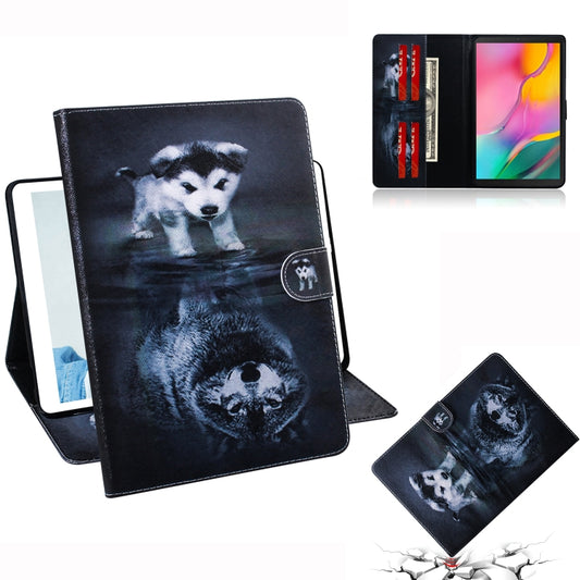 Wolf and Dog Pattern Horizontal Flip Leather Case for Galaxy Tab A 10.1 (2019) T510 / T515, with Holder & Card Slot & Wallet by bashfashion
