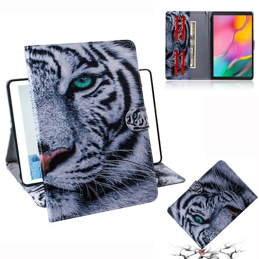Tiger Pattern Horizontal Flip Leather Case for Galaxy Tab A 10.1 (2019) T510 / T515, with Holder & Card Slot & Wallet by bashfashion
