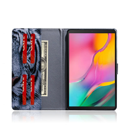 Tiger Pattern Horizontal Flip Leather Case for Galaxy Tab A 10.1 (2019) T510 / T515, with Holder & Card Slot & Wallet by bashfashion