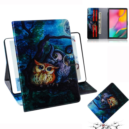 Oil Owl Pattern Horizontal Flip Leather Case for Galaxy Tab A 10.1 (2019) T510 / T515, with Holder & Card Slot & Wallet by bashfashion