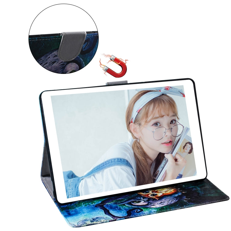 Oil Owl Pattern Horizontal Flip Leather Case for Galaxy Tab A 10.1 (2019) T510 / T515, with Holder & Card Slot & Wallet by bashfashion