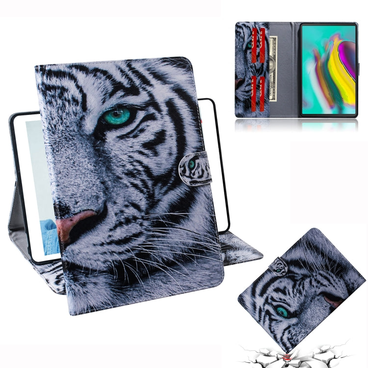 Tiger Pattern Horizontal Flip Leather Case for Galaxy Tab S5E T720 / T725, with Holder & Card Slot & Wallet by bashfashion