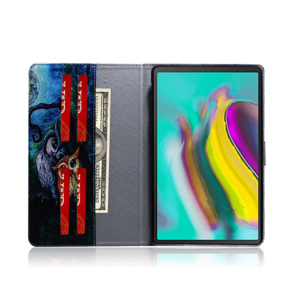 Oil Owl Pattern Horizontal Flip Leather Case for Galaxy Tab S5E T720 / T725, with Holder & Card Slot & Wallet by bashfashion