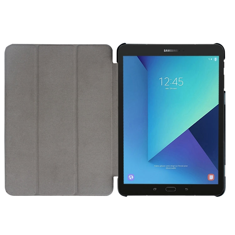 For Galaxy Tab S3 9.7 inch T820 / T825 Custer Texture Horizontal Flip Leather Case with 3-folding Holder(Dark Blue) by bashfashion